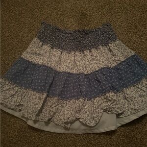 American Eagle Outfitters Blue and White Floral Mini Skirt